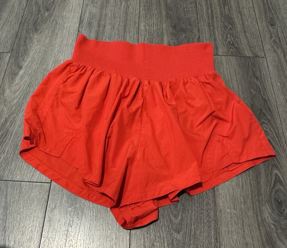 Free People Movement Womens Size Large Neon Orange Carpe Diem Athletic Shorts
